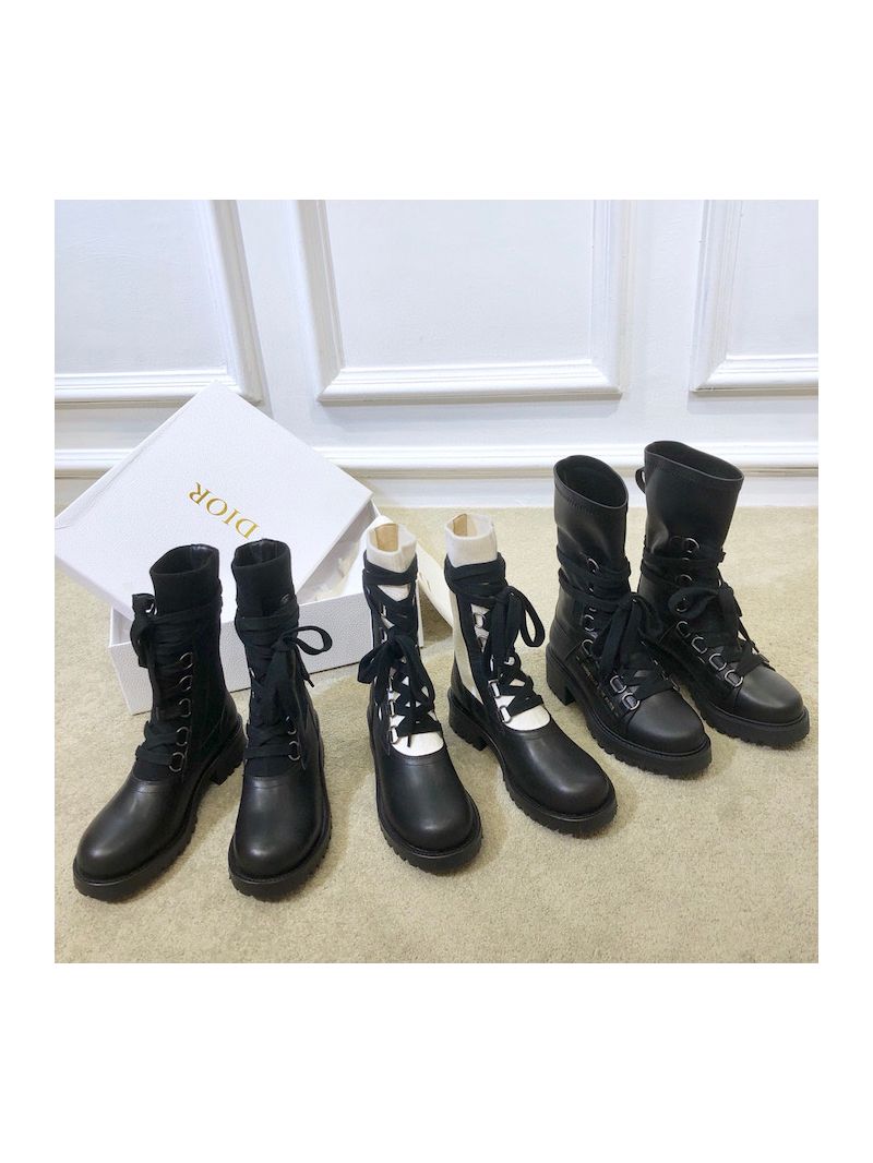 Dior D-Fight Ankle Boot Black Lambskin KCI694