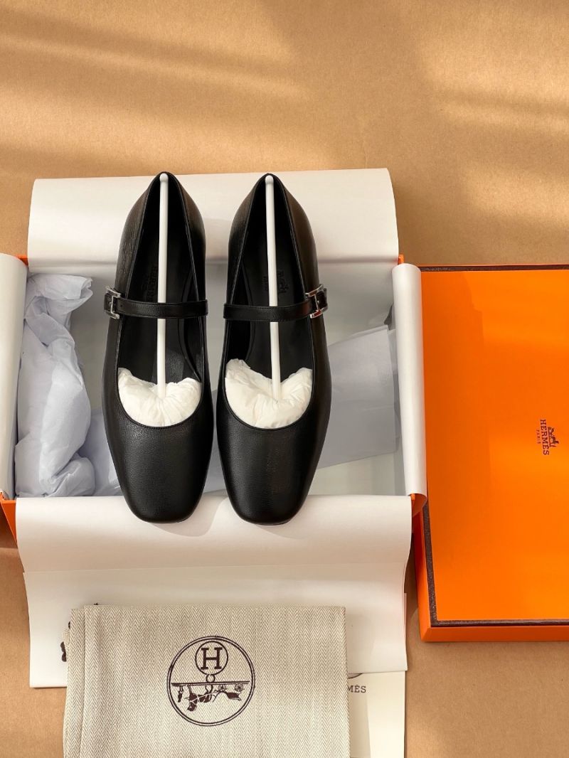 Hermes Jane Ballet Flat lacquered palladium-plated Hapi buckle H242047Z