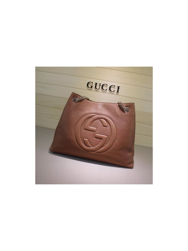 Gucci Soho Leather Shoulder Chain Bag Brown