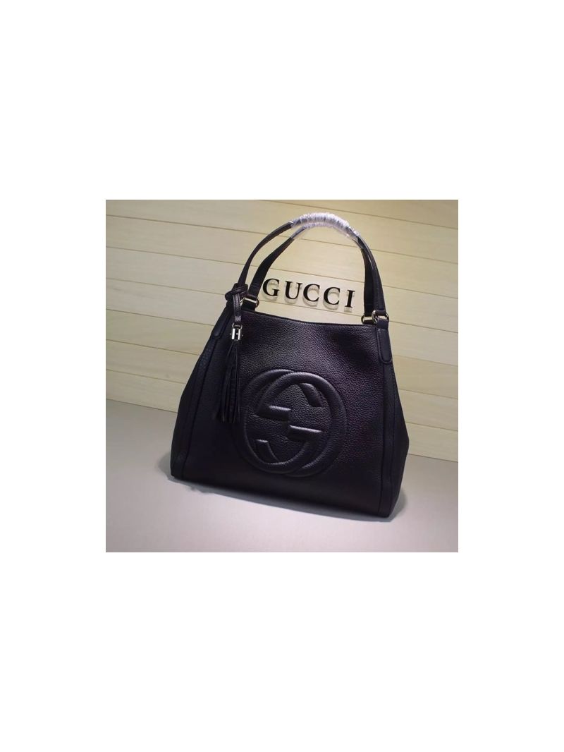 Gucci Soho Leather Shoulder Bag Black