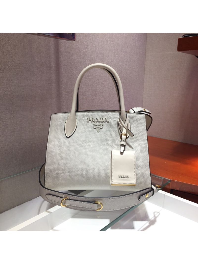 Prada Monochrome Saffiano leather bag 1ba156 White