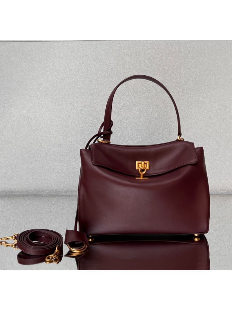 Balenciaga Women's Rodeo Small Handbag in Dark Burgundy 7897792