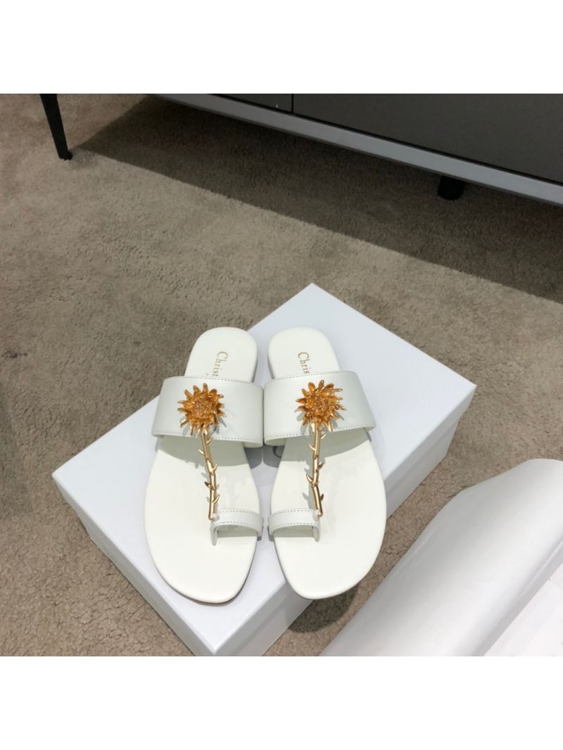 Dior Jardin Thong Sandal KCQ417 Calfskin White