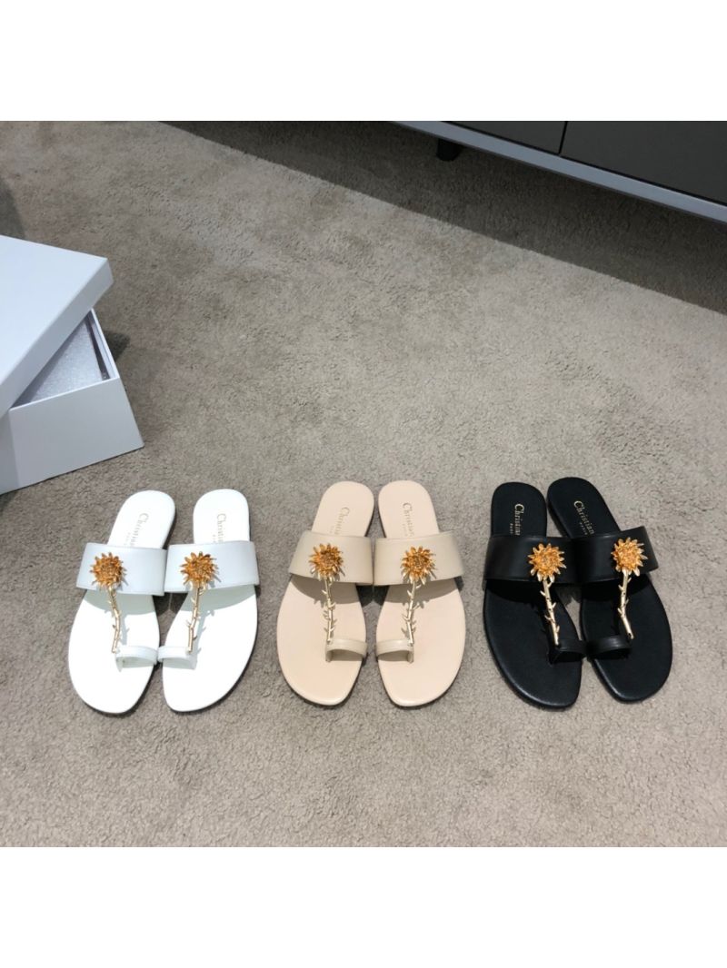 Dior Jardin Thong Sandal KCQ417 Calfskin Black