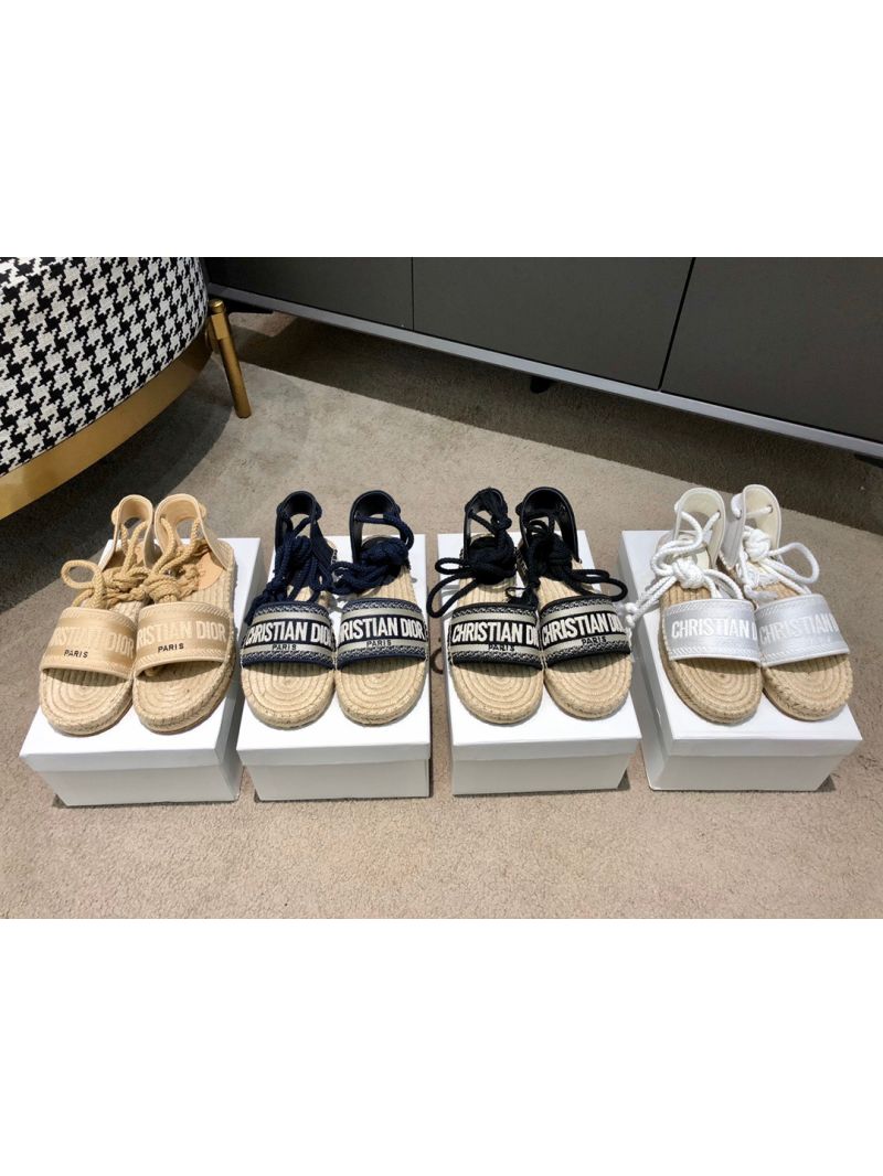 Dior Granville Mule Espadrille With Laces KDB596 Blue