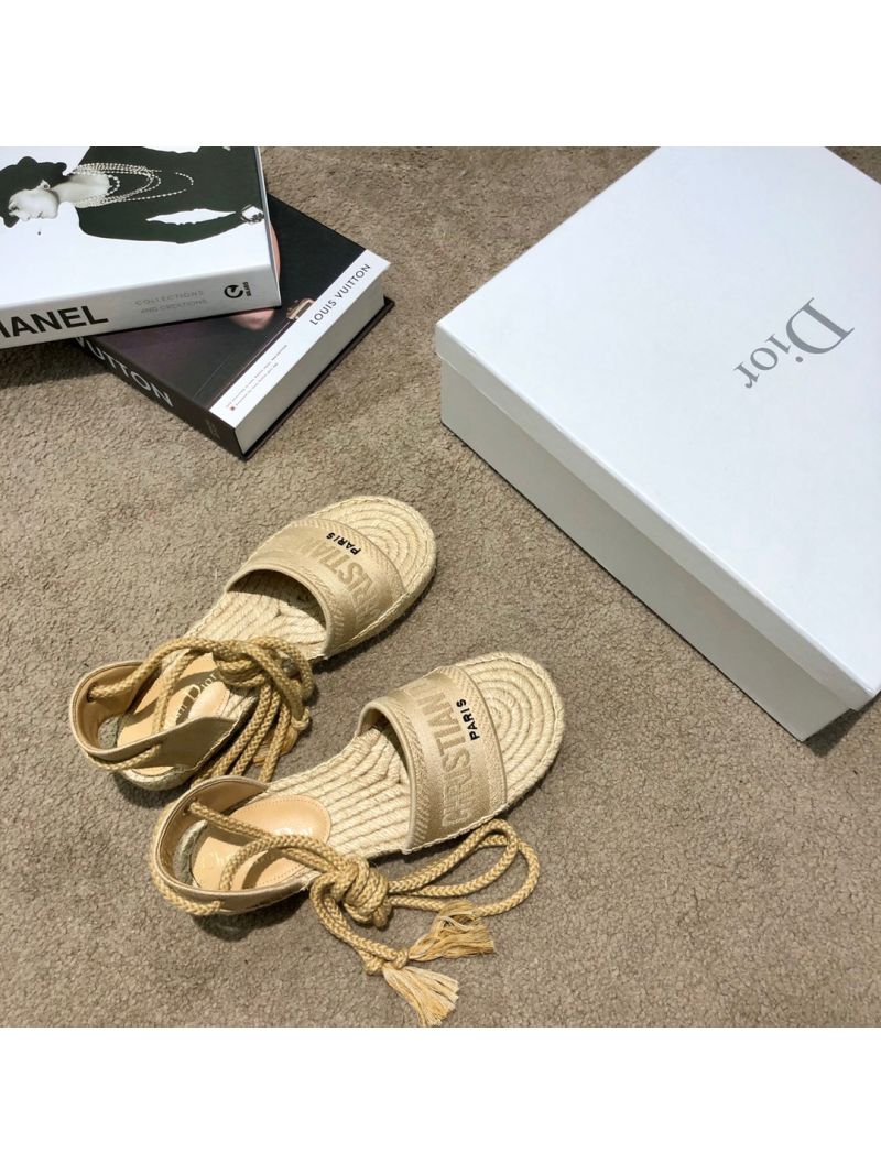 Dior Granville Mule Espadrille With Laces KDB596 Beige