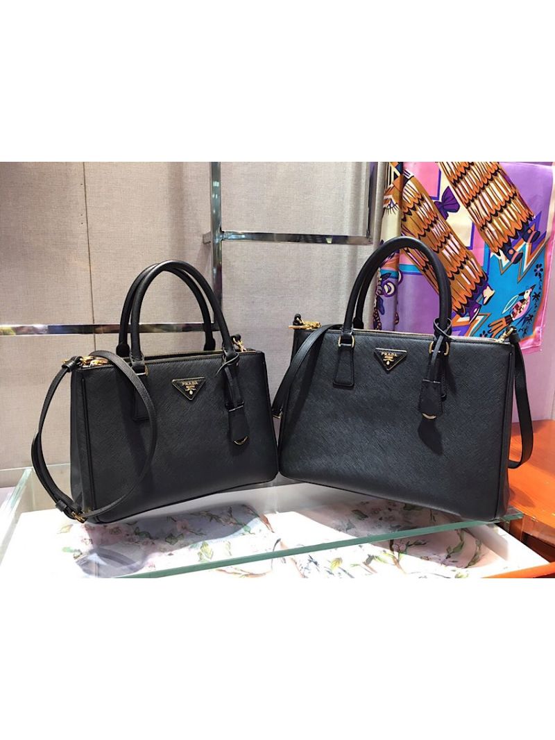 Prada Galleria Saffiano Leather Tote Bag 1BA274 Black