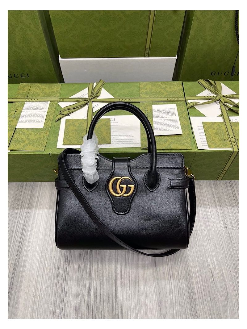 Gucci Small Top Handle Bag With Double G 658450 Black