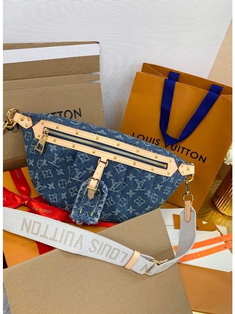 Louis Vuitton High Rise Bumbag in Monogram Denim M46837