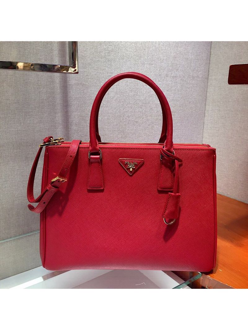 Prada Galleria Saffiano Leather Tote Bag 1BA274 Red 