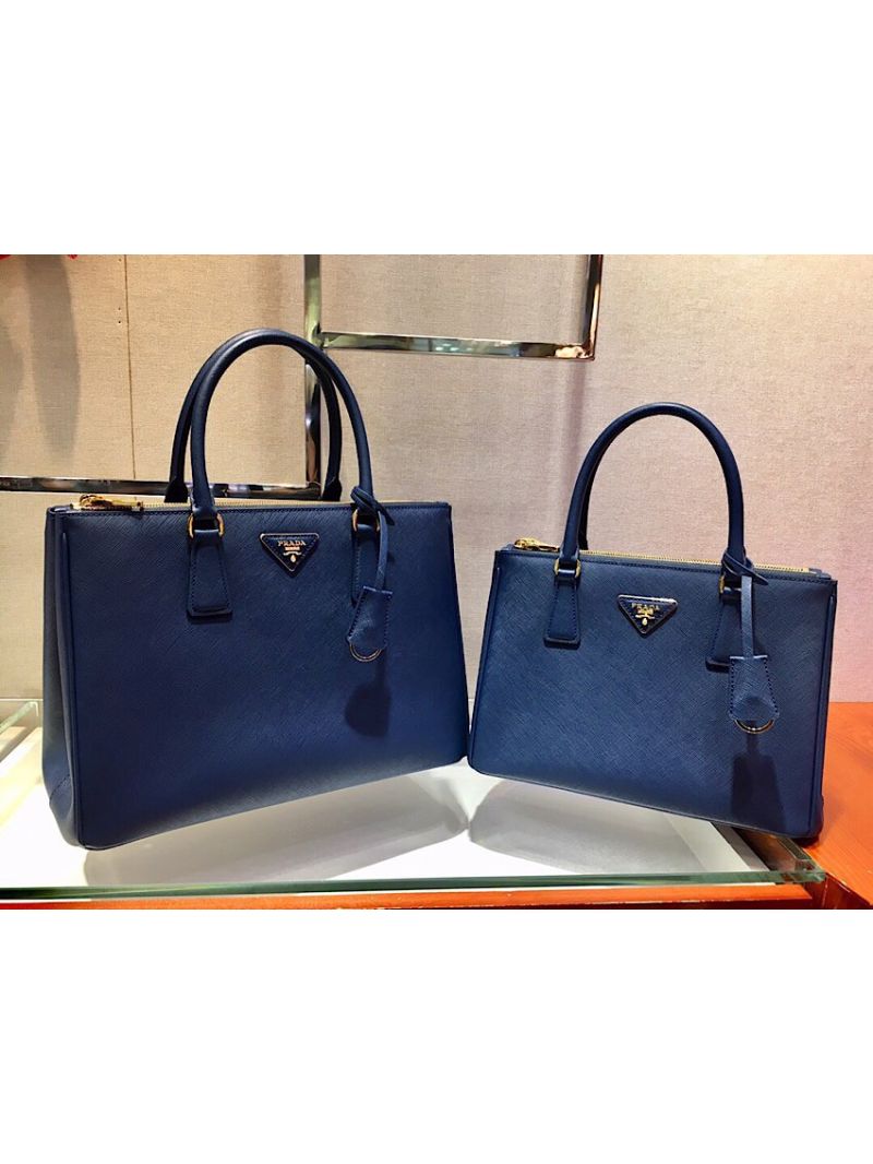 Prada Galleria Saffiano Leather Tote Bag 1BA274 Navy Blue