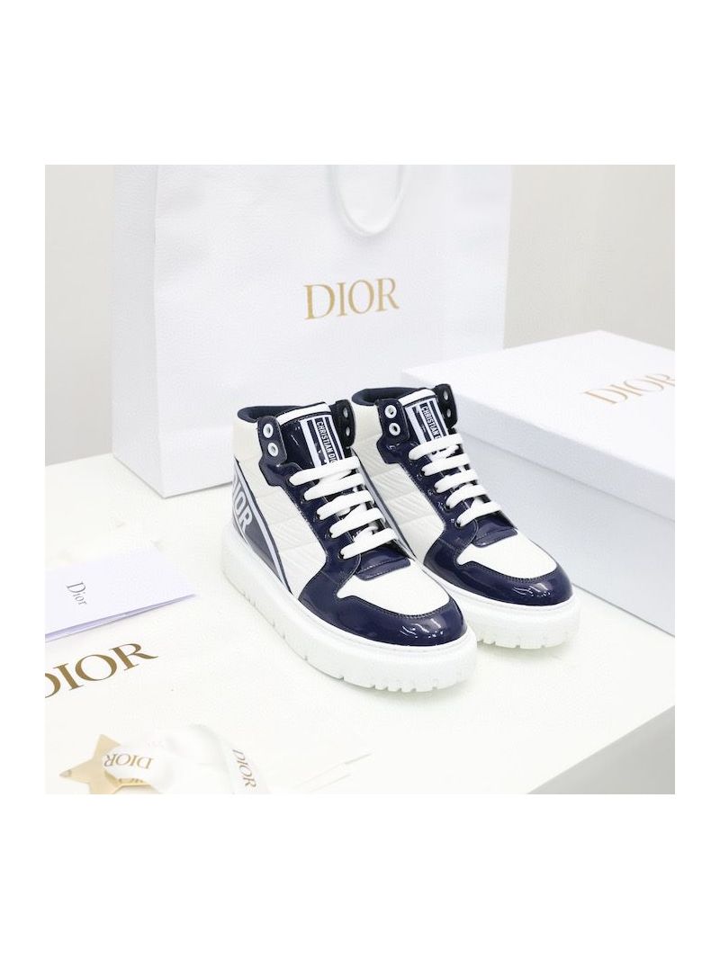 Dior D-Player Sneaker White Blue Quilted Nylon KCK315N