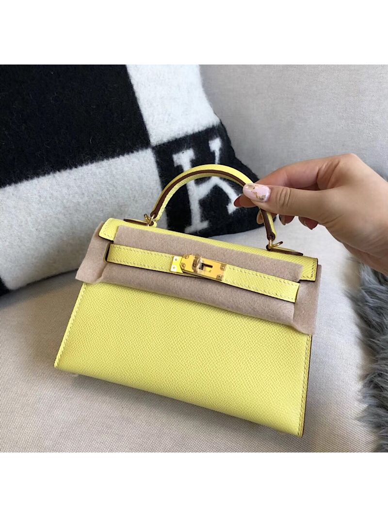 Hermès Epsom Mini Kelly Sellier II 20 Yellow