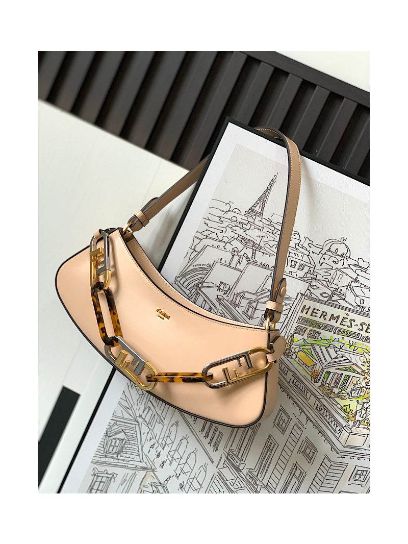 Fendi O’Lock Swing Light Pink leather pouch 8BS068