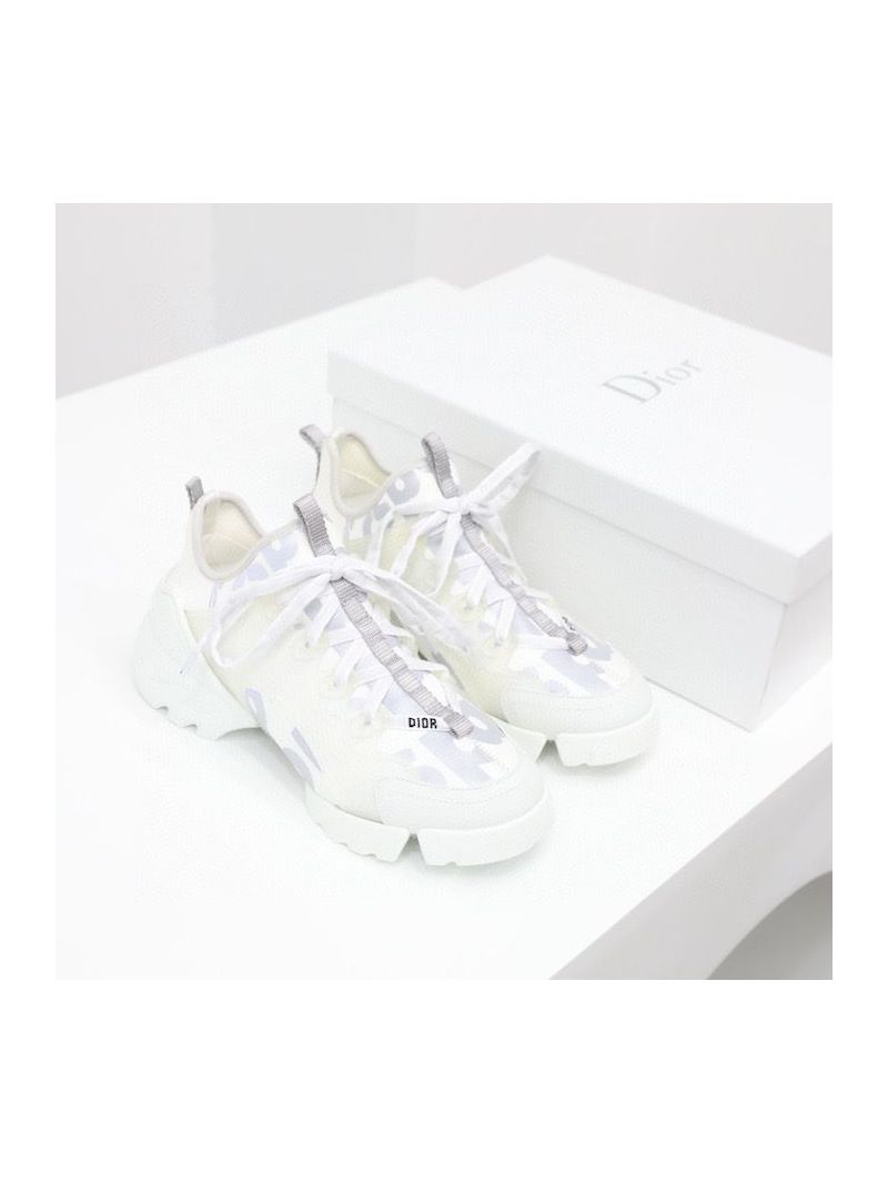 Dior D-Connect Sneaker White Spatial Printed Reflective Technical Fabric KCK307N