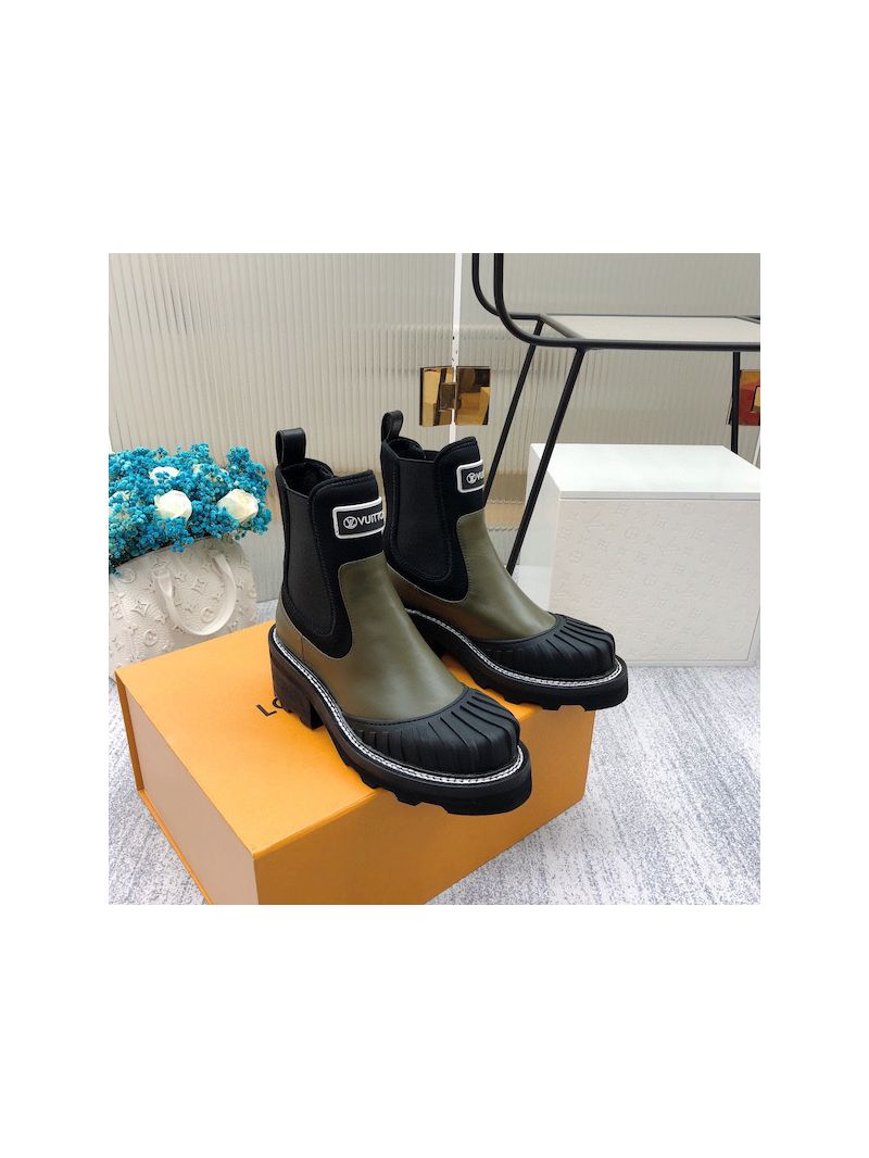 Louis Vuitton LV Beaubourg Ankle Boot 1A9GYP Khaki