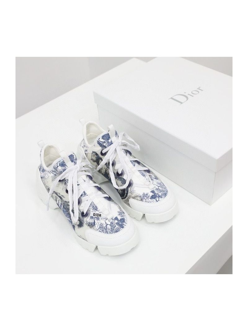 Dior D-Connect Sneaker Deep Blue Toile de Jouy Technical Fabric KCK260T