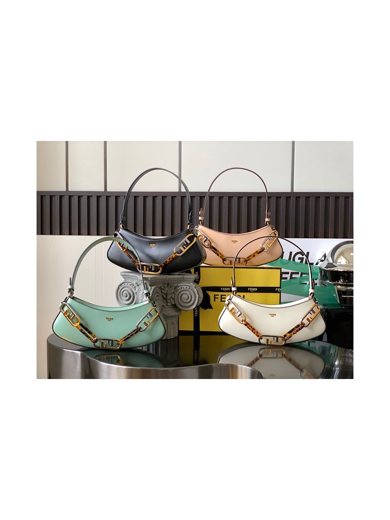 Fendi O’Lock Swing Black leather pouch 8BS068