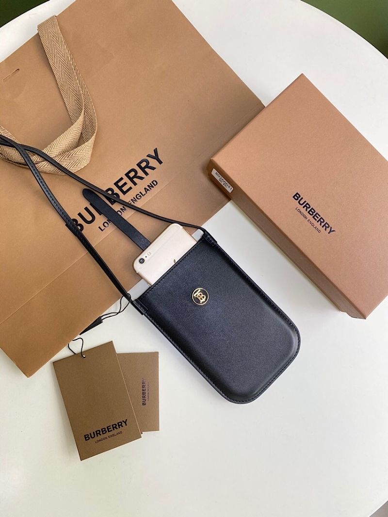 Burberry Leather Phone Case with Strap 80267361 Black