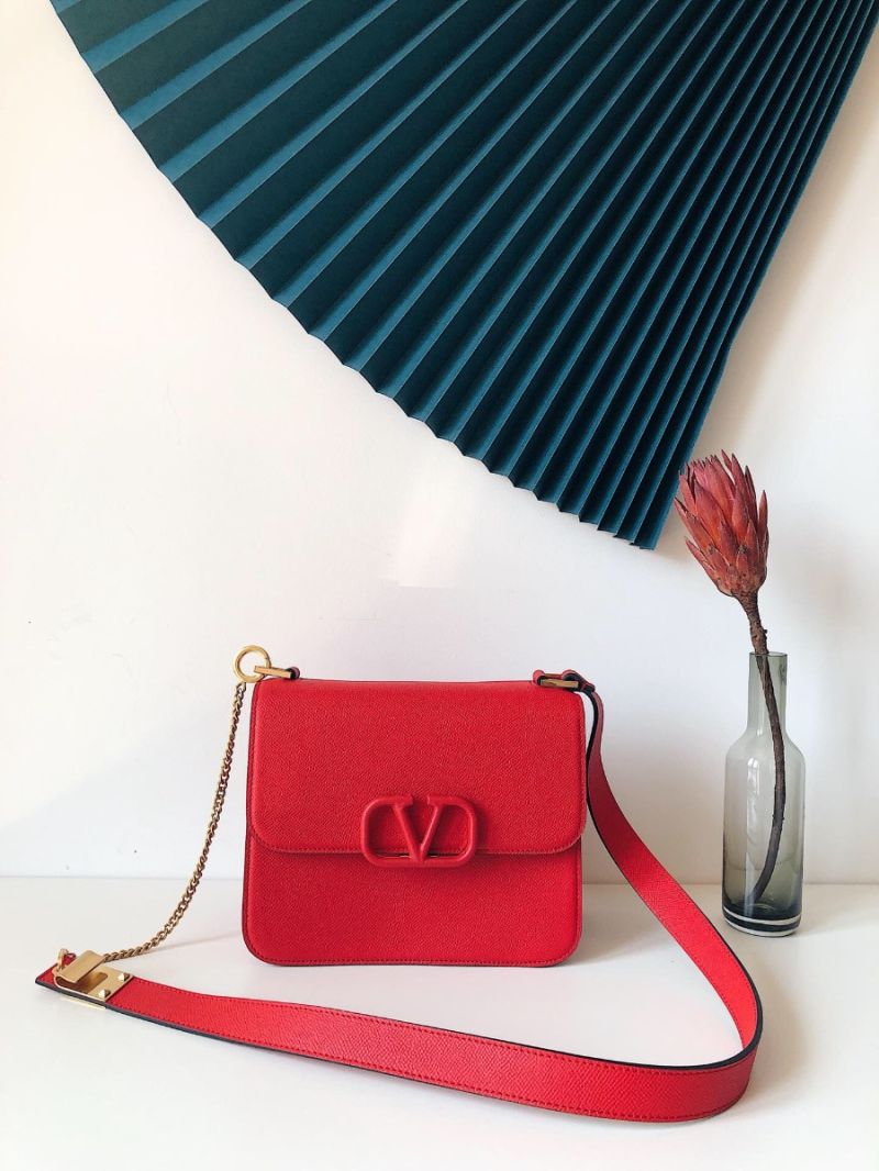 Valentino Vsling Grainy Calfskin Shoulder Bag SW0B0F0 Red