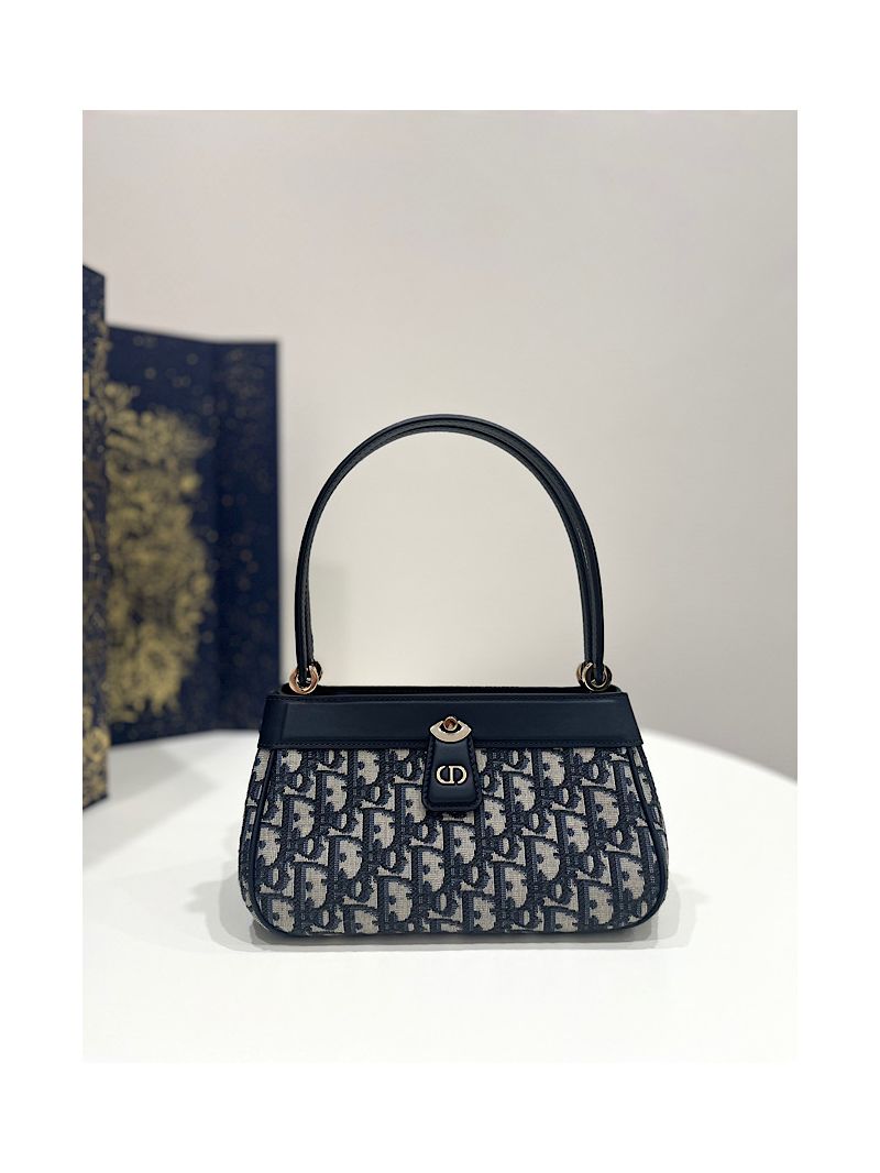 Dior Small Key Bag Blue Oblique Jacquard M1844
