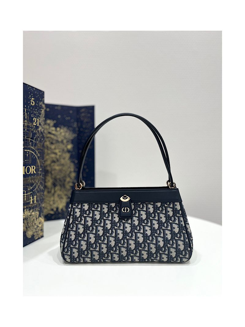 Dior Medium Key Bag Blue Oblique Jacquard M1843