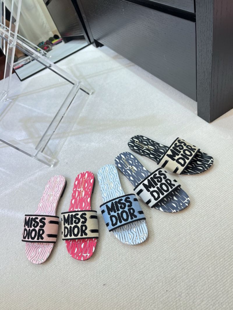 Miss Dior Dway Slide Embroidered Cotton and Allover Motif KCO109EZO