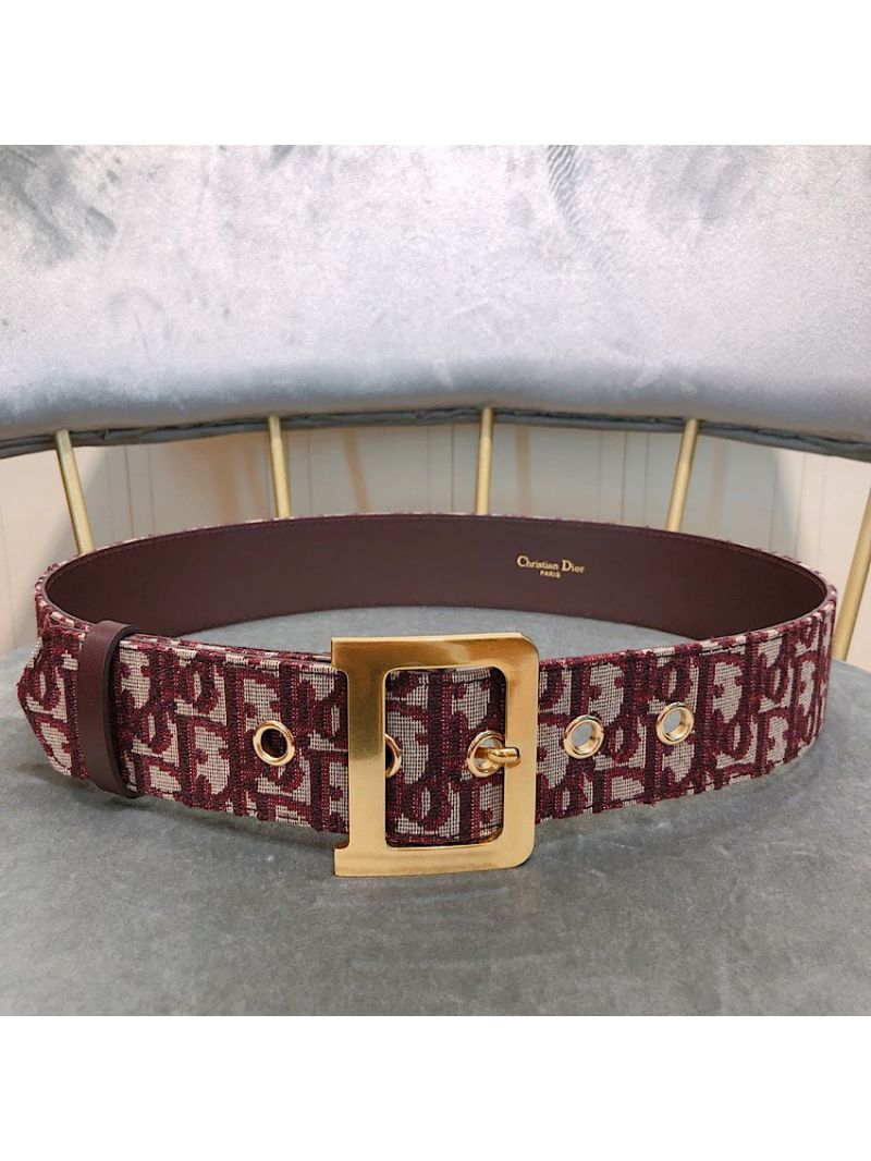 Dior Diorquake Dior Oblique Belt 55mm Burgundy