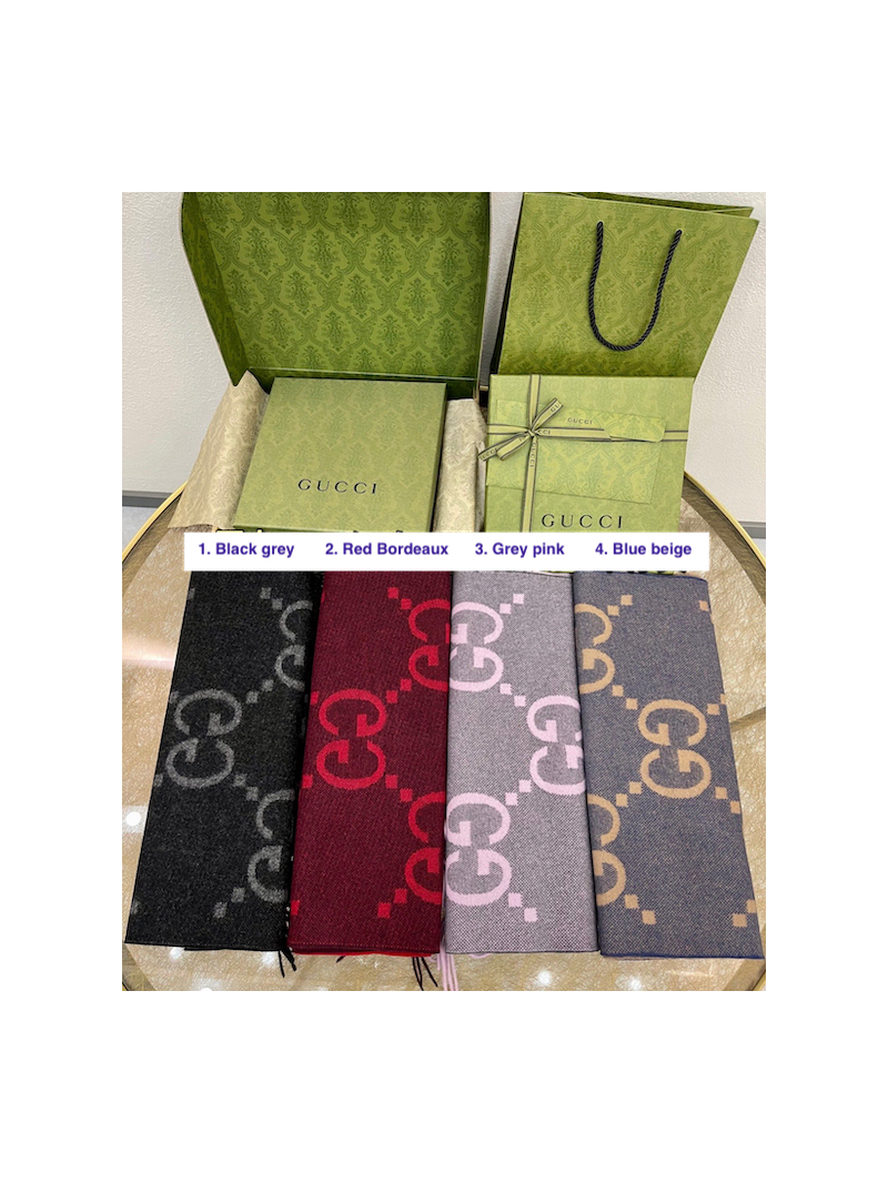 Gucci GG Cashmere Jacquard Scarf 674275