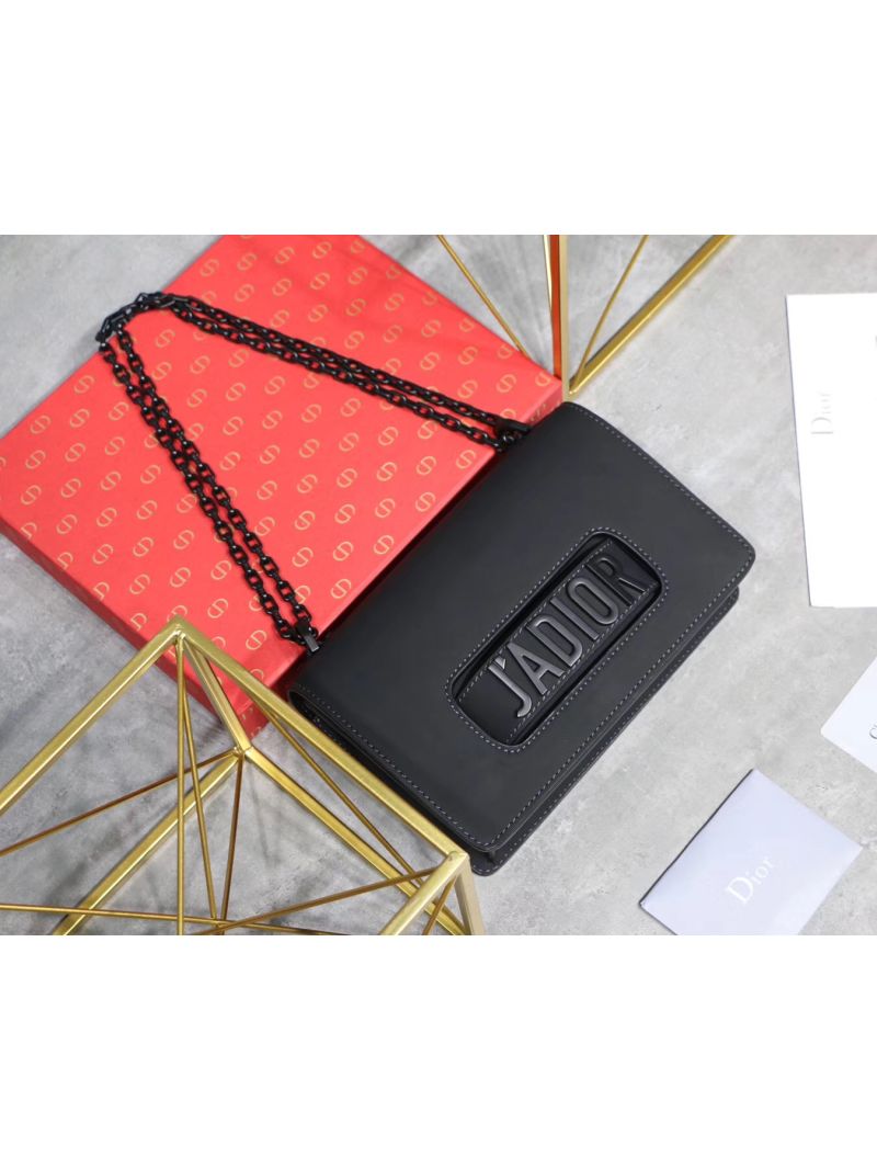 Dior J'adior Flap Bag In Black Calfskin with Black Metal