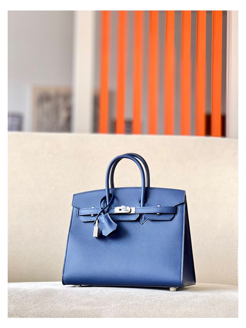 Hermes Birkin Sellier Bag in 73 Blue Saphir Epsom Leather