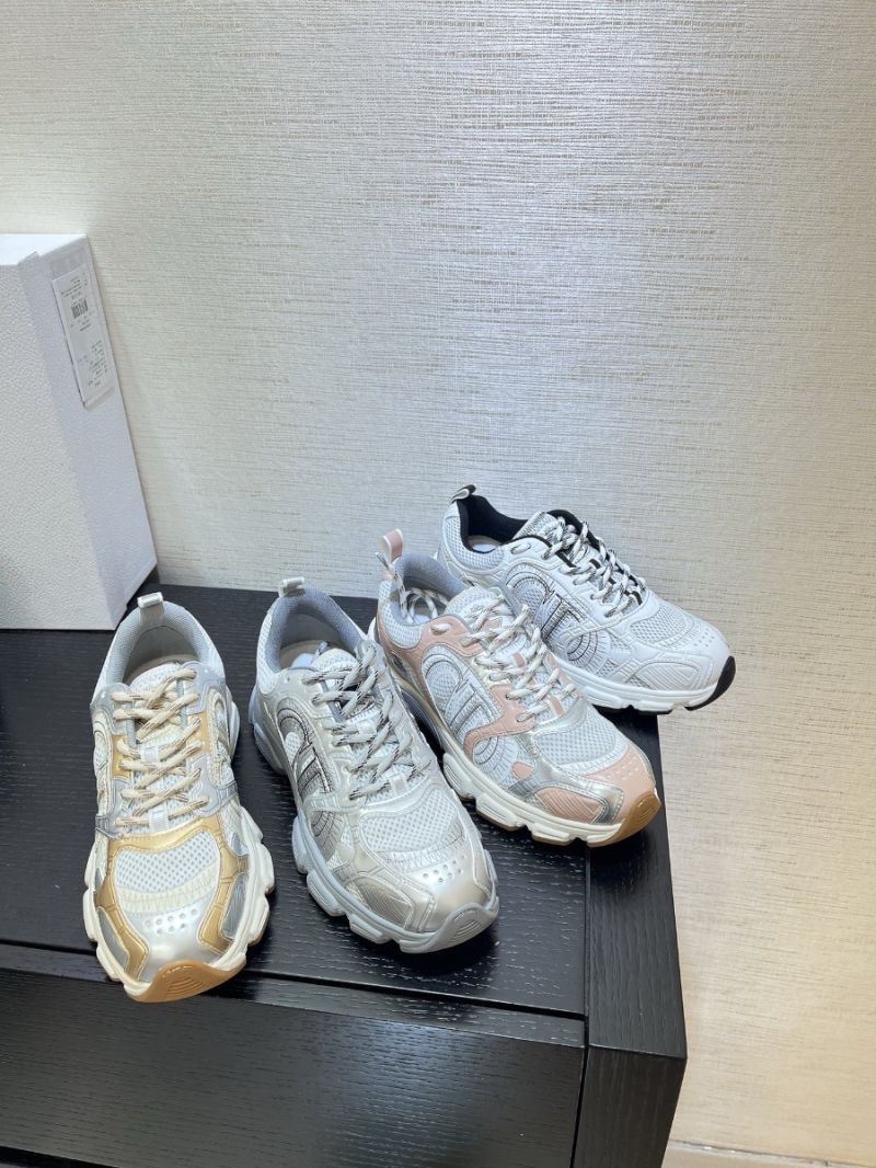 Dior Chrono Sneaker Gold Mesh and Silver-Tone Laminated Leather-Effect Panels KCK414TXX