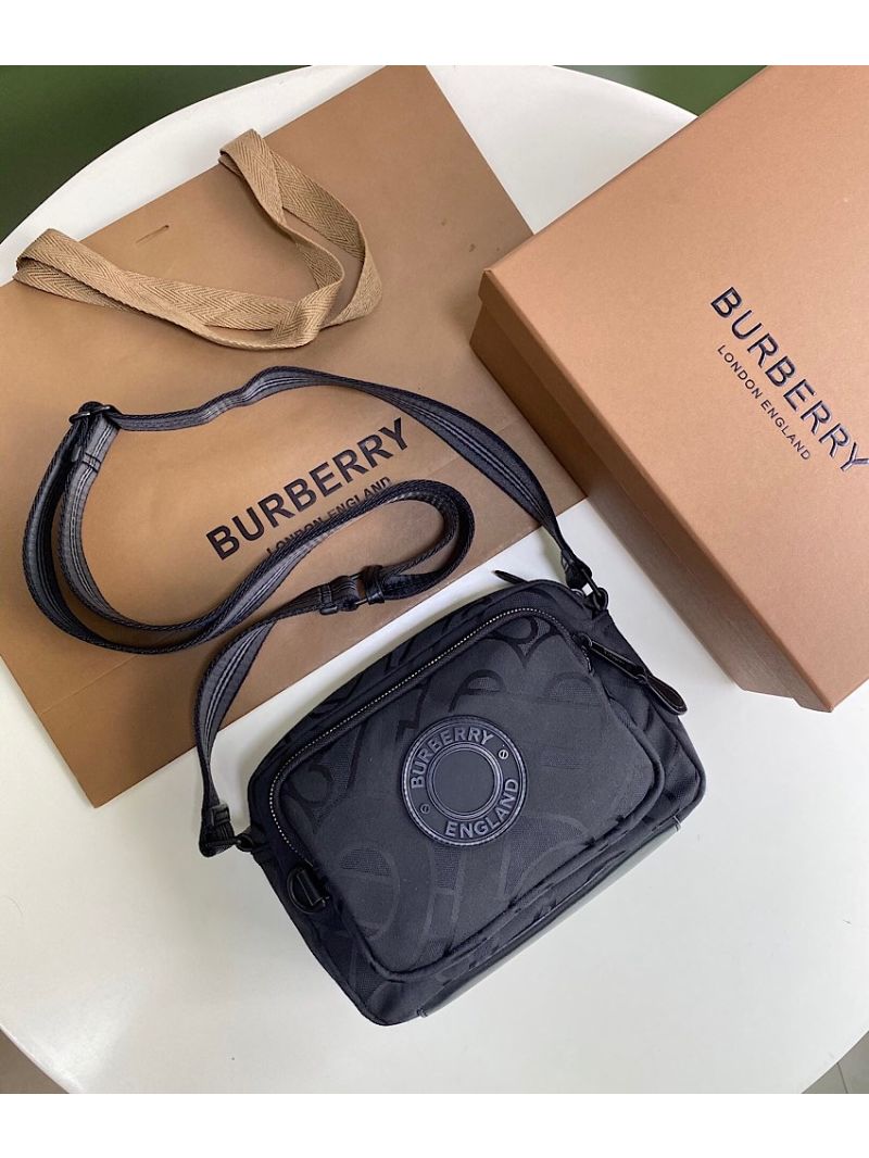 Burberry Monogram Recycled Polyester Crossbody Bag 80299891 Black