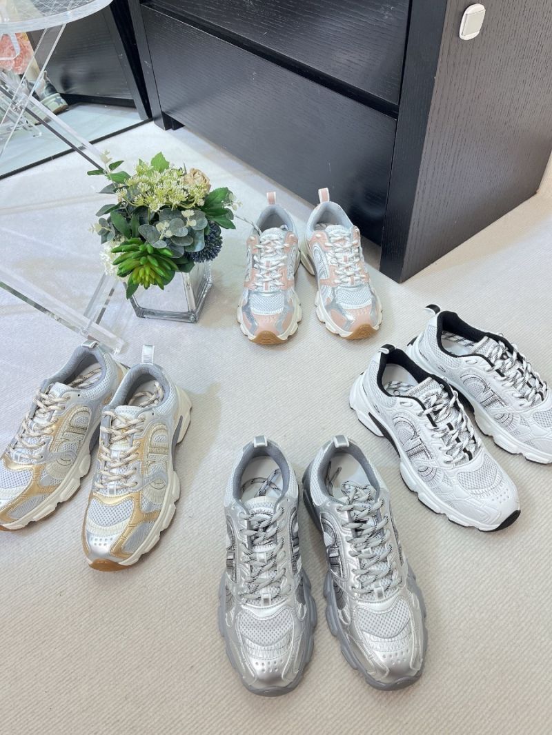 Dior Chrono Sneaker Gray Mesh  and Silver-Tone Laminated Leather-Effect Panels KCK414TXX