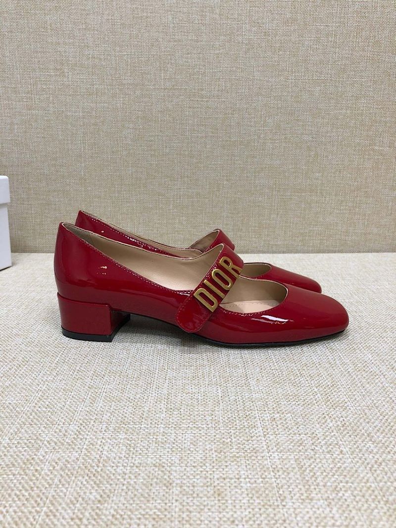 Dior Mary Jane Ballet Pump Patent Calfskin KCB651 Red