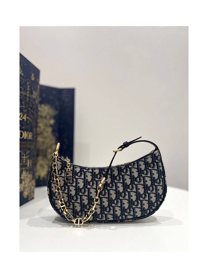 Dior CD Lounge Bag Blue Oblique Jacquard M22626