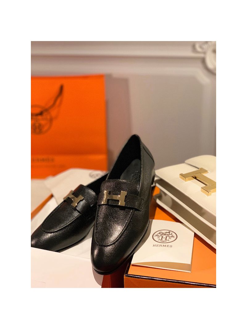 Hermes Paris Loafer in Goatskin H182182 Noir