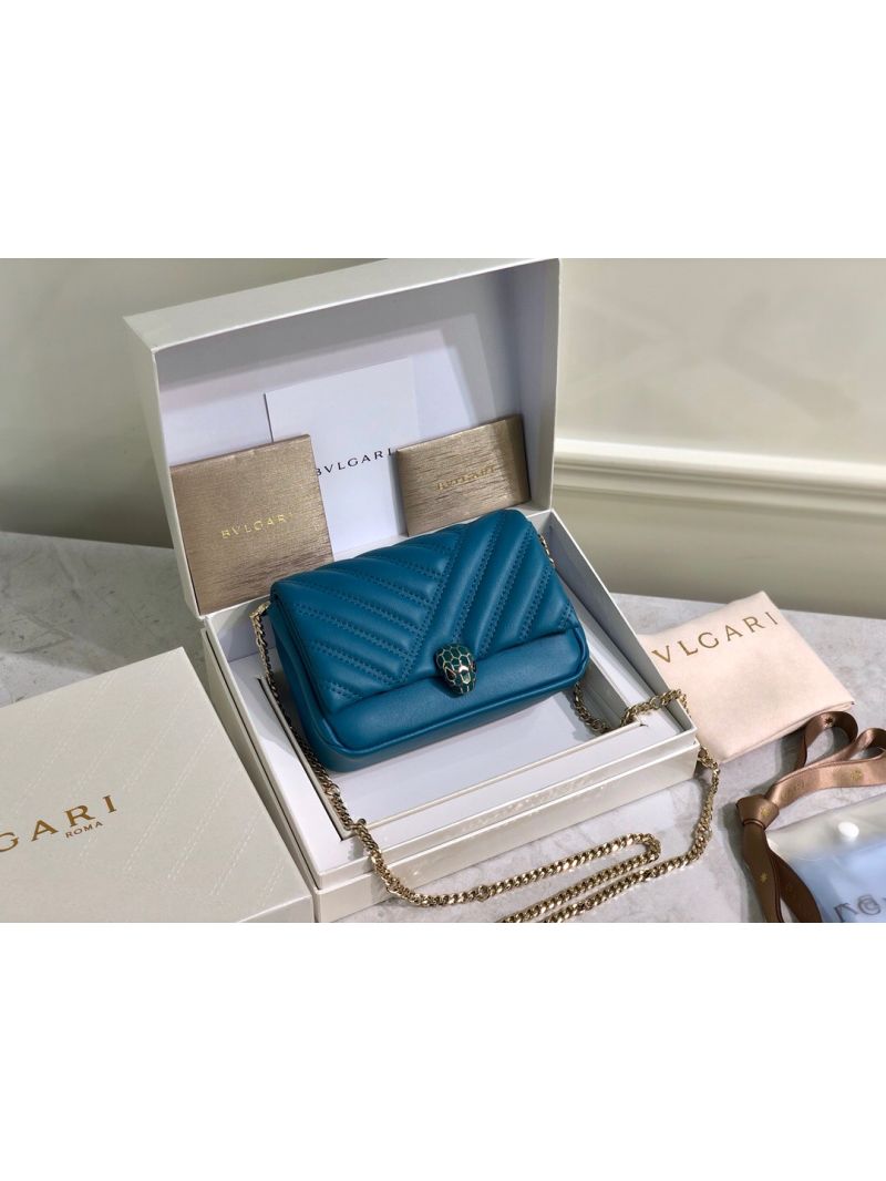 Bvlgari Serpenti Cabochon Micro Shoulder Bag 288755 Blue