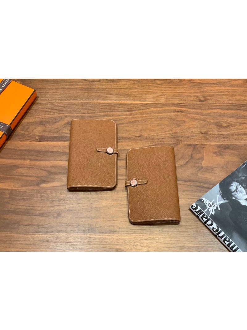 Hermes Dogon Duo Wallet Togo H043070 Brown