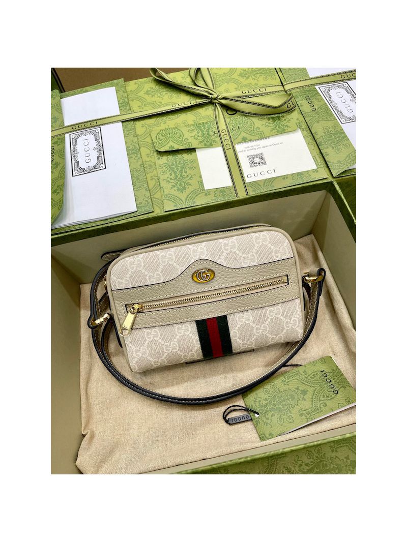 Gucci Ophidia GG Supreme mini bag 517350 Beige White GG Supreme Oatmeal