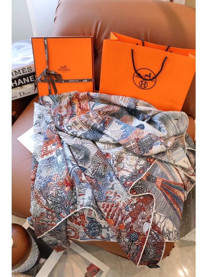 Hermes Les Folies Du Faubourg Scarf 140 H004147L Cannelle