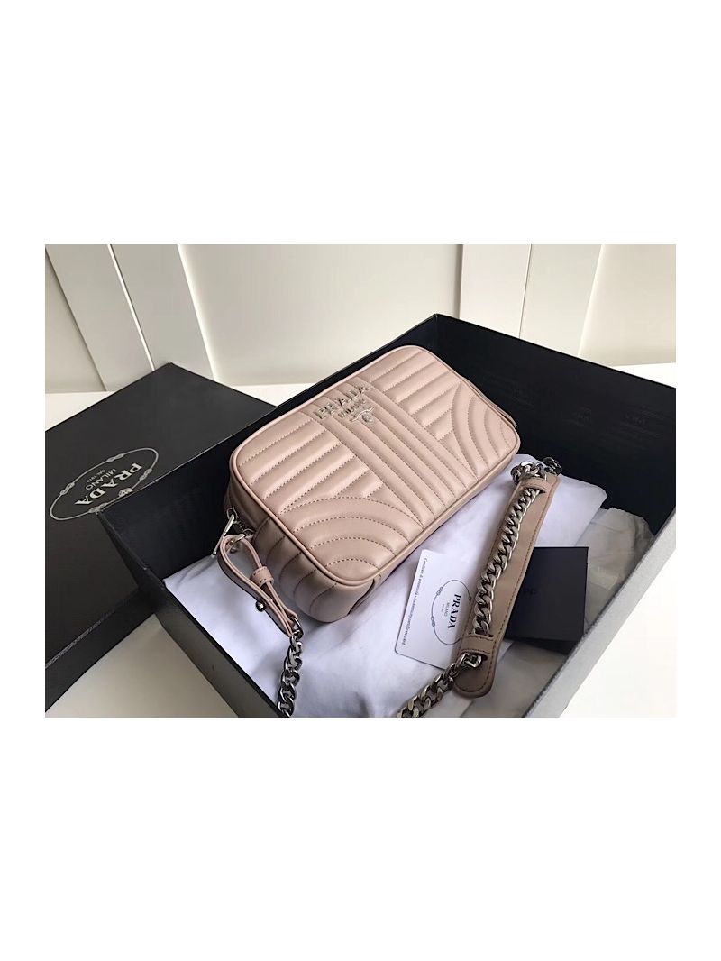 Prada Diagramme leather cross-body bag 1bh083 Beige