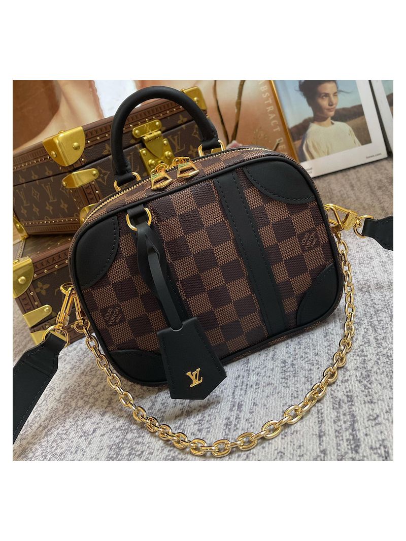 Louis Vuitton LV Valisette Souple BB Damier Ebene N50063 Black