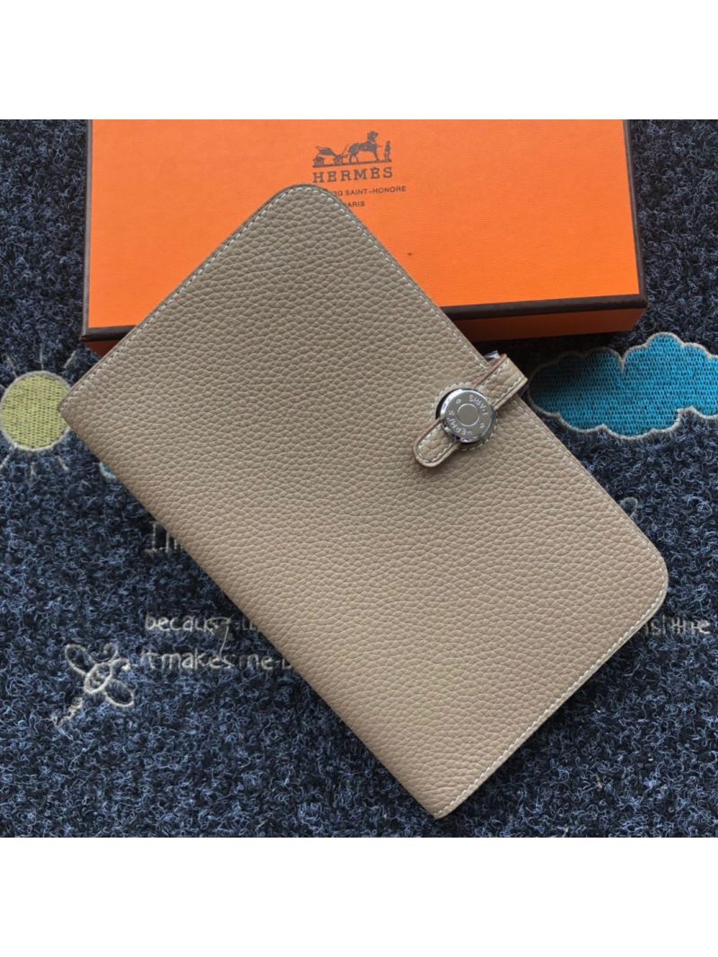 Hermes Dogon Duo Wallet Togo H043070 Seagull Grey