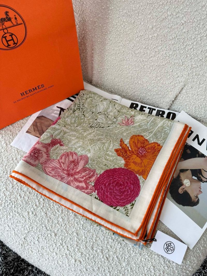 Hermes Retour A La Nature Shawl 140 Cashmere Silk H243854S 04