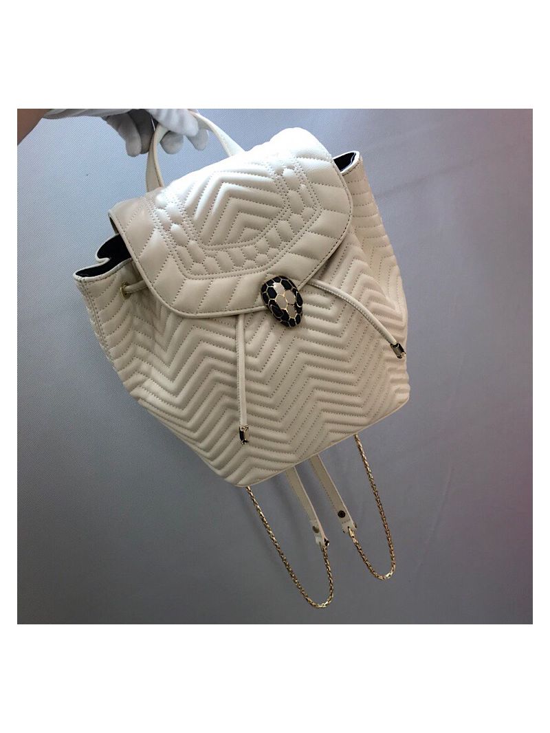 Bvlgari Serpenti Forever Backpack 286538 White