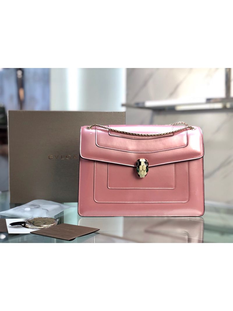 Bvlgari Serpenti Forever Flap Cover Bag in Metallic Pink 39793