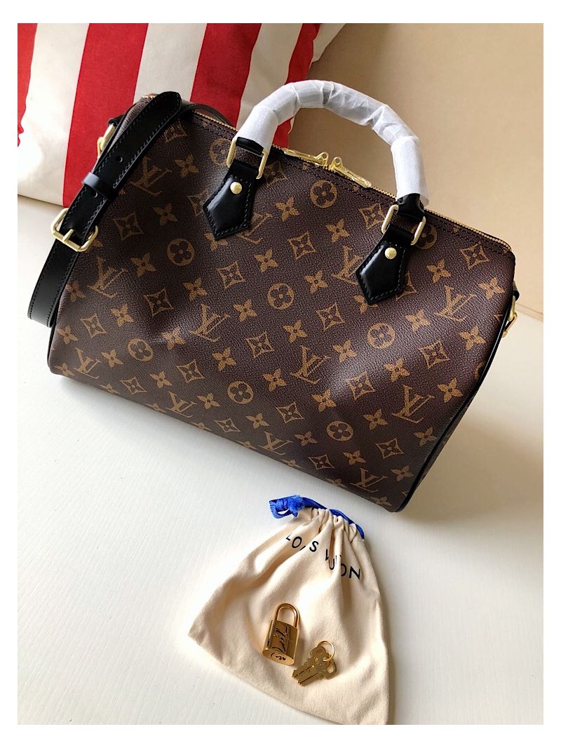 Louis Vuitton LV Speedy Bandouliere Black Tote M41112