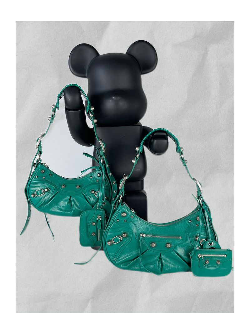 Balenciaga Le Cagole XS S Shoulder Bag in Lambskin Jade Green 6713071