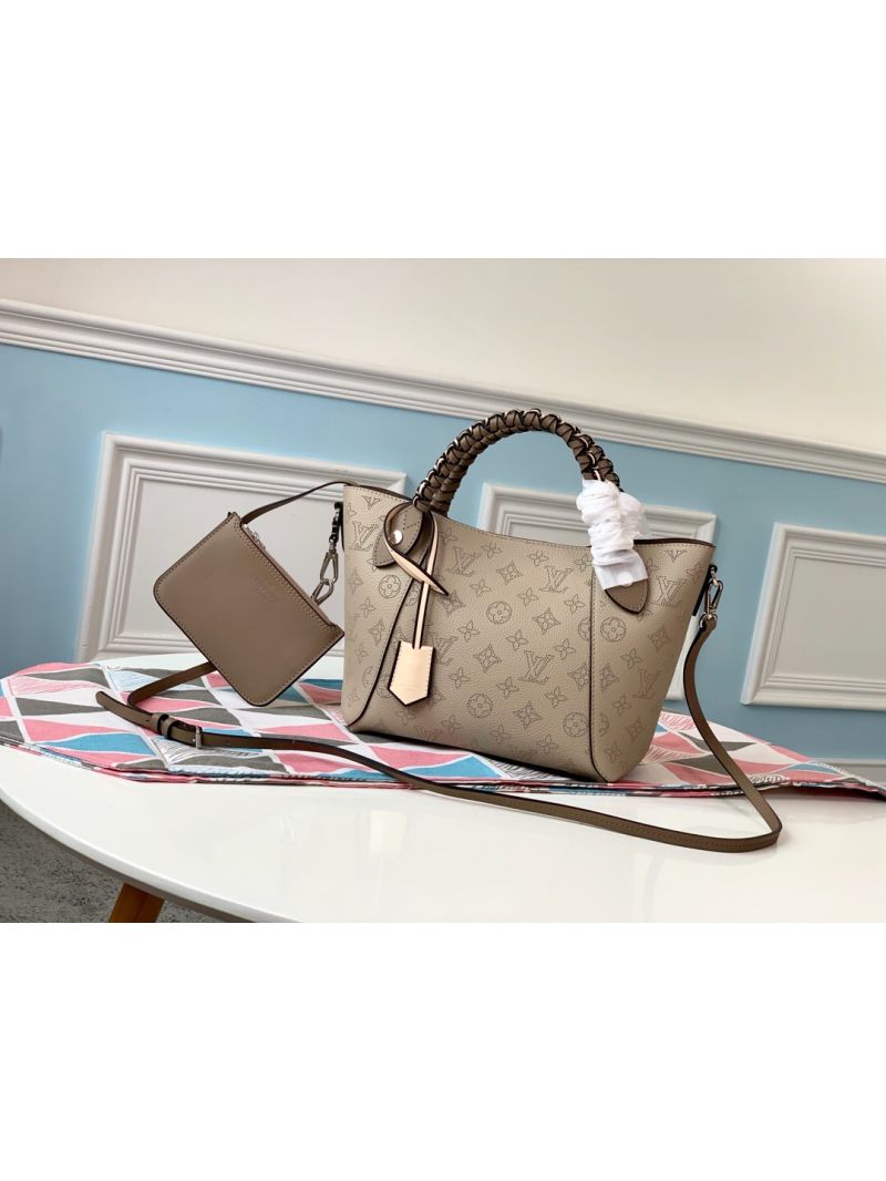 Louis Vuitton LV Hina PM Braided Handles in Galet Mahina Leather M53914